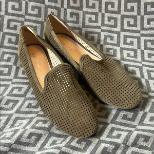 Violet & Red Salem Perforated Suede Loafer Flat